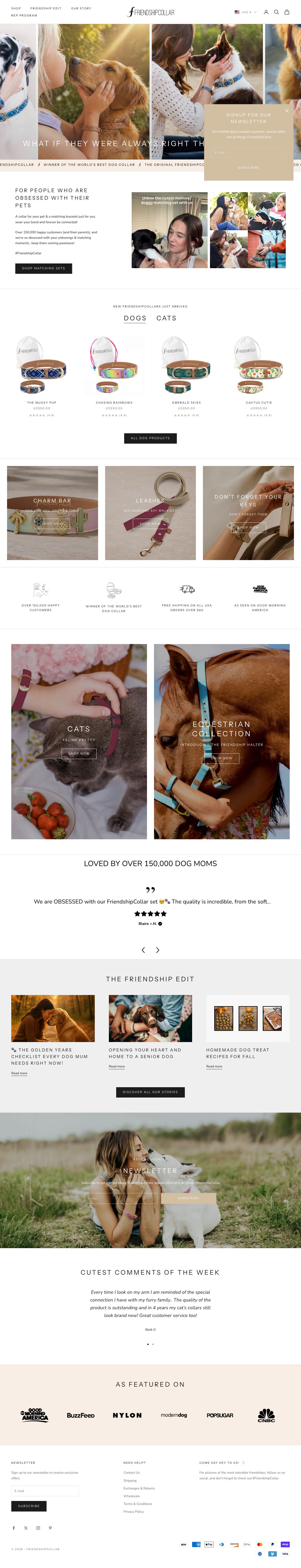 FriendshipCollar site full-page preview