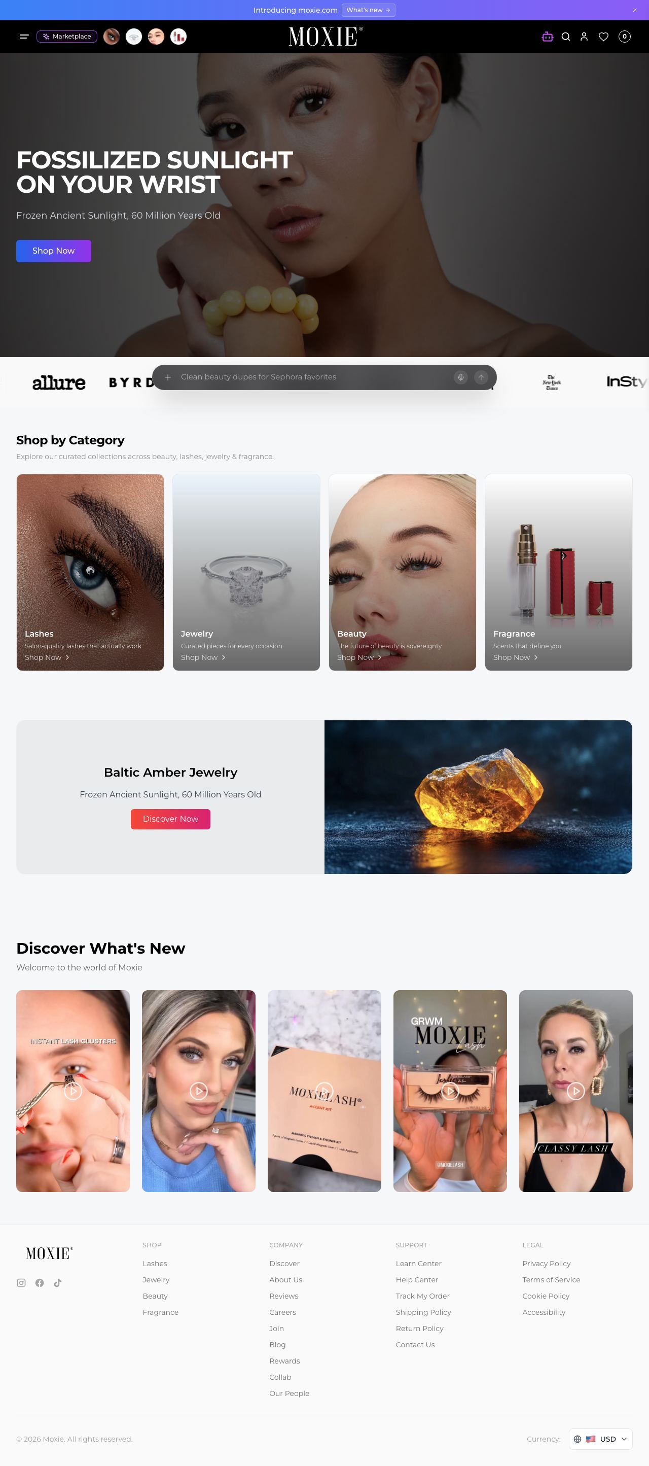 Moxie site full-page preview