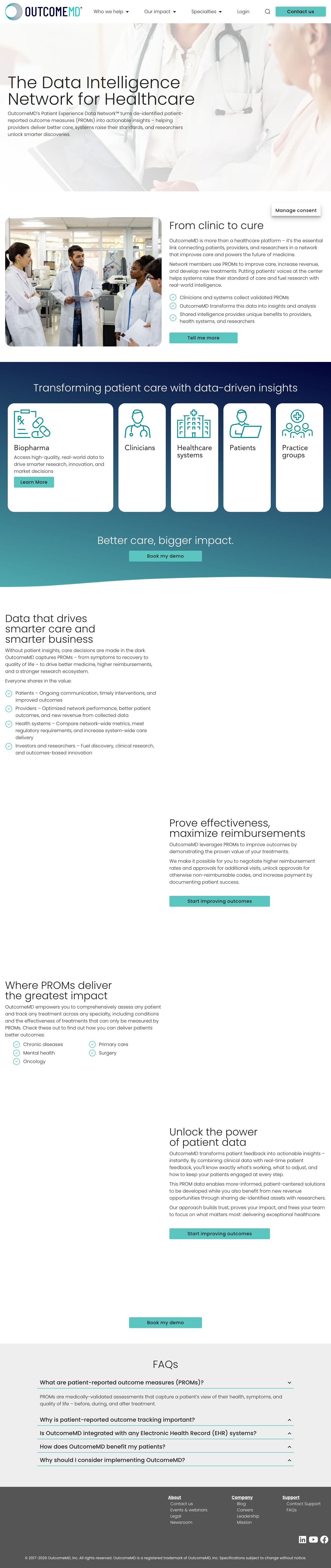 OutcomeMD site full-page preview